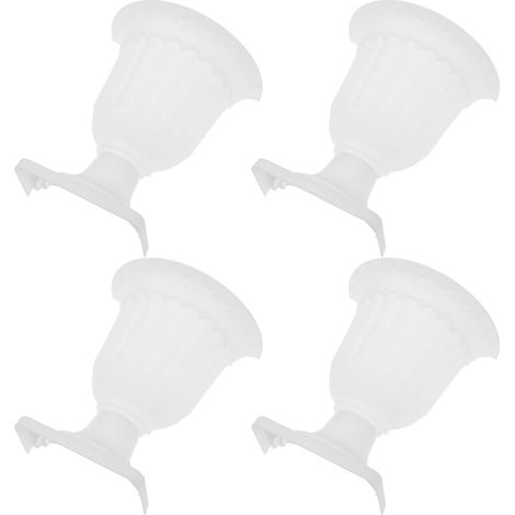 Ensemble de 4 demi urnes suspendues vintage Beavorty, pots fleurs en plastique coloré (1/5)