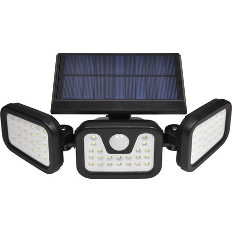 Projecteur solaire extérieur 450 lm, 74 LED, détecteur de mouvement, IP67, 3 têtes, éclairage de sécurité solaire (1/5)