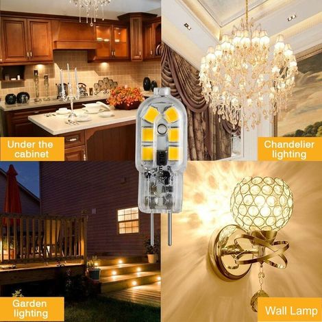 Ampoule LED G4 12V, 1W Equivalent 10W Halogène Lampe, Pas De Scintillement 200LM, Blanc Chaud 3000K, 360° Angle de Faisceau, Non-Dimmable, Pack de 10 (1/4)