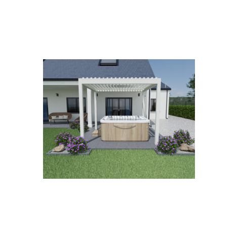 Pergola Bioclimatique Autoportante Motorisée Aluminium 3x3 Blanc  O ORIAL France (1/5)