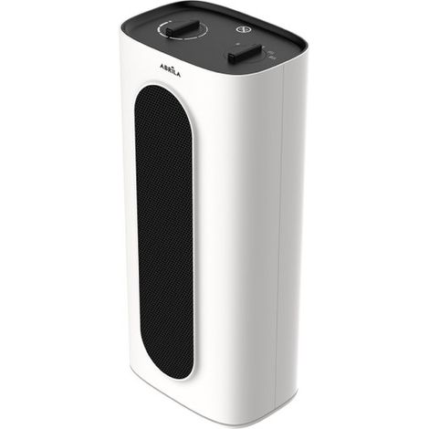 Termoventilatore in Ceramica Ceca Bianco/Nero 2000W Termostato Oscillante Antiribaltamento a 2 Potenze (38.5x17.5x12.8cm)