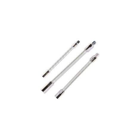 Lot de 3 rallonges flexibles en acier inoxydable Argenté 1/4" 3/8" 1/2" - Crezuo
