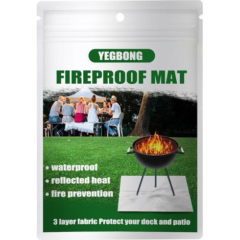 Filiyano-Tapis ignifuge, tapis pour foyer extérieur, tapis isolant thermique pour four, tapis ignifuge pour barbecue, tapis de protection carré (1/5)