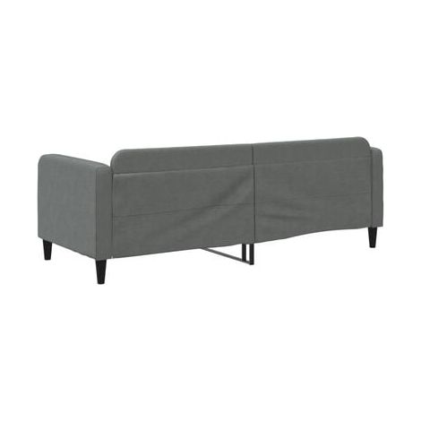 Lit de jour sans matelas, gris foncé, 80 × 200 cm, tissu, tissu doux et respirant, pour chambre, confort quotidien, assemblage rapide (1/5)