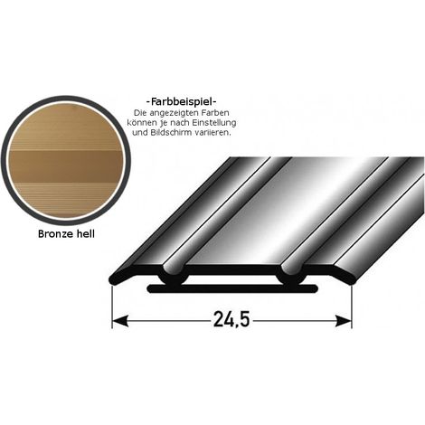 Übergangsprofil "Alkmaar" / Übergangsschiene, 24,5 mm breit, Aluminium eloxiert-bronze hell-1000-selbstklebend