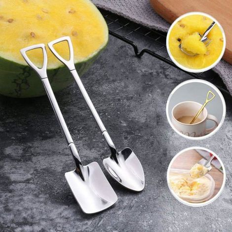 Cuillère À Café - Acier Inoxydable - Finition Polie Miroir - Pour Crème Glacée Et Desserts - Lot De 6 Pièces (1/4)