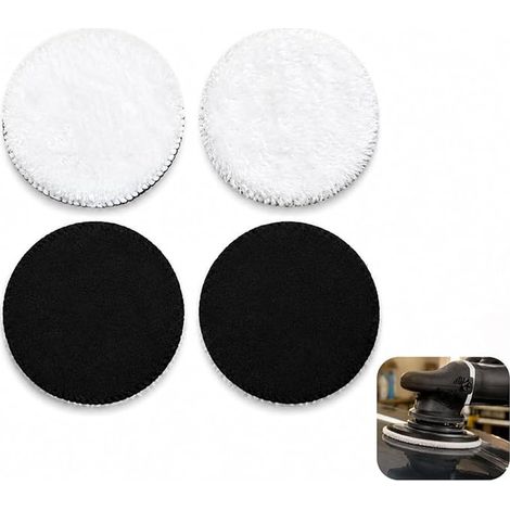 Embouts de Polissage en Laine d'Agneau 125 mm, Pad Polissage 125mm avec Fixation Auto Agrippante, Disque Polissage 125, Tampon de Polissage pour Ponceuse Excentrique (1/5)