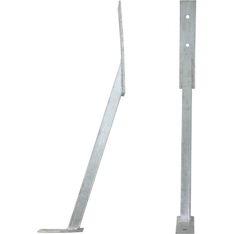 Accessoire pour poteau – Windanker en acier galvanisé – Longueur 71 cm – Fixation pour terrains accidentés – Ancrage solide contre le vent – B2