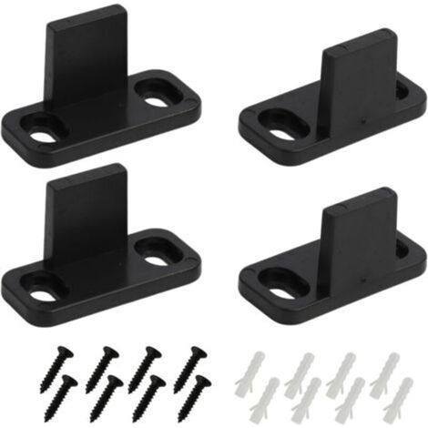 2 Paires Guides de Porte Coulissante, Guide de Sol pour Porte de Grange, rail de porte coulissante, guide inférieur monté au sol, guide de porte de poche noir, Compatible pour Portes Coulissantes en B (1/5)