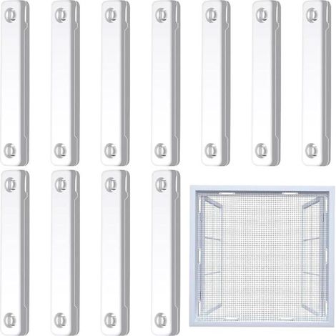 Lot de 12 attaches magnétiques pour moustiquaires - Blanc, fixation solide sans trace, clips de fixation pour fenêtres et portes, adaptés aux appartements, chambres d'enfants et espaces de vie (1/5)