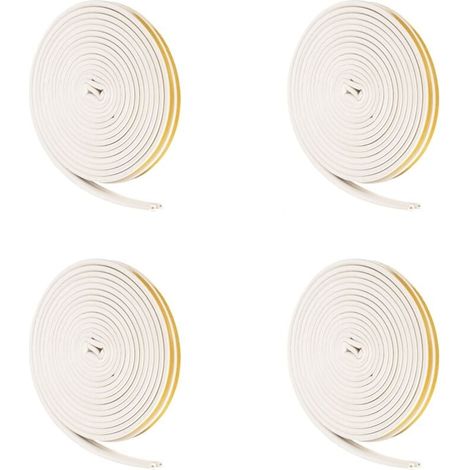 4 joints d'étanchéité pour portes et fenêtres, bande d'étanchéité autocollante en mousse Bande d'isolation phonique EPDM type D (5 m) (1/4)