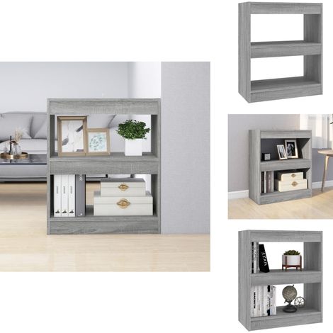 Bibliothèque/Séparateur de pièce Sonoma gris 60x30x72 cm - Bibliothèque - Étagère - Meuble De Rangement - Séparateur De Pièces - Mobilier Intérieur (1/5)