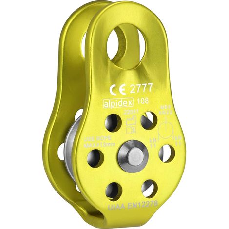 22 kN Umlenkrolle – 1 Stück – Aluminium und Stahl – EN12278-Norm – Seildurchmesser bis 13 mm – Zum Heben und für Rettungseinsätze (1/5)