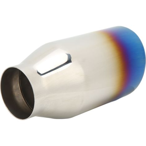 Embout échappement voiture universel acier inoxydable bleu uni 65mm intérieur 100mm extérieur 197mm remplacement pot d'échappement (1/5)