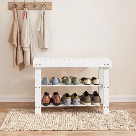 Console bianco en bambù 70 x 28 x 45 cm (1/5)
