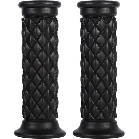 Poignées de guidon moto universelles noires antidérapantes - 7/8" 22mm (Paire) (1/2)