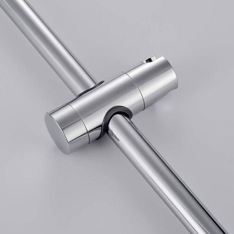 Support Pommeau Douche - Réglable - Pour Barre Diamètre 18-25 mm - Chrome - 1 Pièce (1/5)