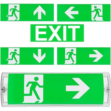 LED Emergency Light, Emergency Light, Emergency Exit Sign with Backup Battery, Emergency Exit Pictograms, Waterproof Lamp Beads (1/5)