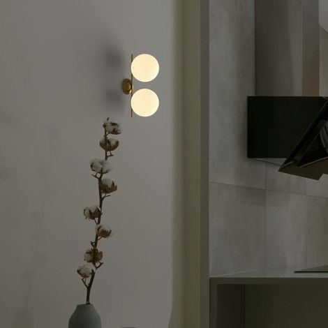 Aplique De Pared Doble Bola Cristal "VIC 150" - E27 - Ø 15cm