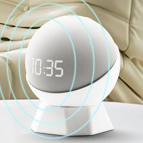 Support antidérapant en silicone pour enceinte Echo Dot - Base de protection pour modèles 4 et 5 - Couleur blanc (1/5)