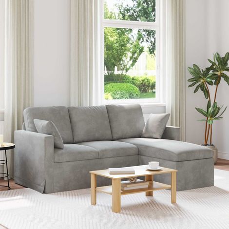 Sofa Hellgrau 178 x 134 x 80 cm Samt (1/5)