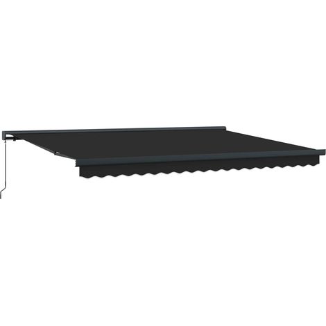 Store banne  Auvent Rétractable Anthracite et gris 400 × 300 cm
