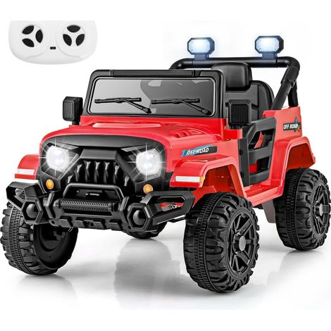 COSTWAY 12V Macchina Elettrica per Bambini, Auto per Bambini con Telecomando Porta USB Musica e Luci, Avvio lento, Velocità Regolabile 1-5 km/h, per Bambini 3 Anni+ (Rosso) (1/5)