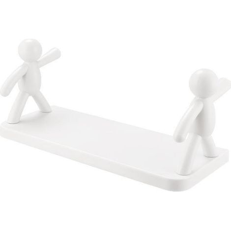 Étagère murale sans perçage, petite forme de poupée, grande capacité, en plastique robuste, grise (1/5)