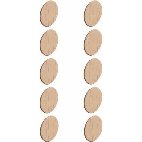 Lot de 10 cache vis autocollants en plastique couleur bois hêtre – Diamètre 16mm – Pour finition soignée des projets de bricolage (1/2)
