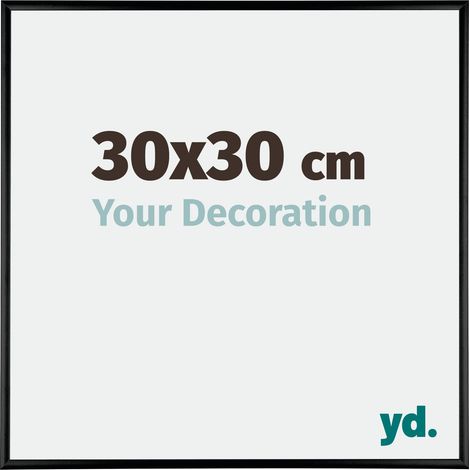 Your Decoration - 30x30 cm - Cadres Photos en Aluminium Avec Verre acrylique - Anti-Reflet - Excellente Qualité - Noir Brillant - Cadre Decoration Murale - Kent.