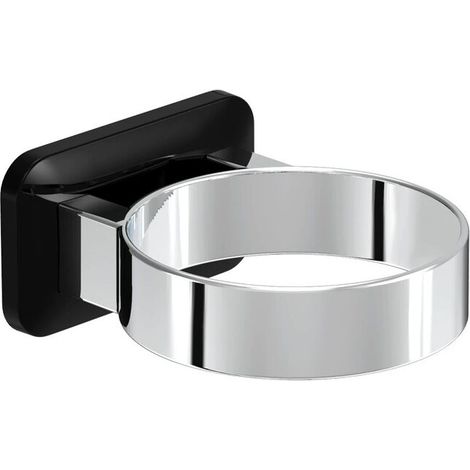 Porta asciugacapelli, porta asciugacapelli da parete, senza forare, per bagno e WC (nero)