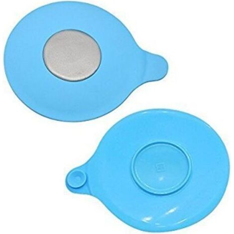 Set of 2 bathtub plugs for hair catching (blue), bathtub drain strainer, sink filter, silicone drain plug for bathroom, laundry room