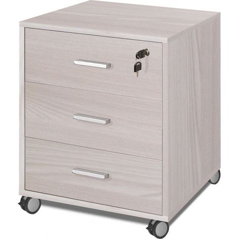 Cajonera de oficina de tres cajones con ruedas Olmo 50x41x h70 cm