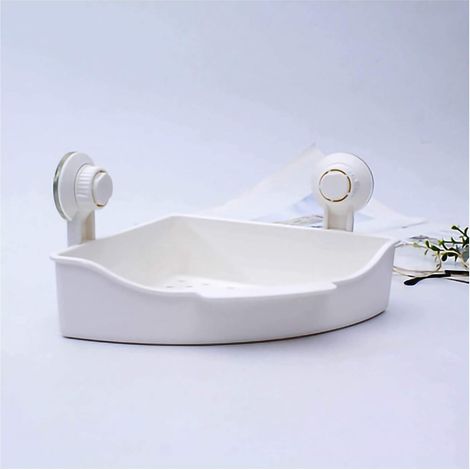Soporte de esquina con ventosa extraíble, carga máxima de 10 kg, para baño o cocina, no requiere taladrar.