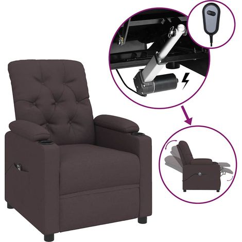 Maison Exclusive - Relaxsessel Elektrisch Dunkelbraun Stoff (1/5)
