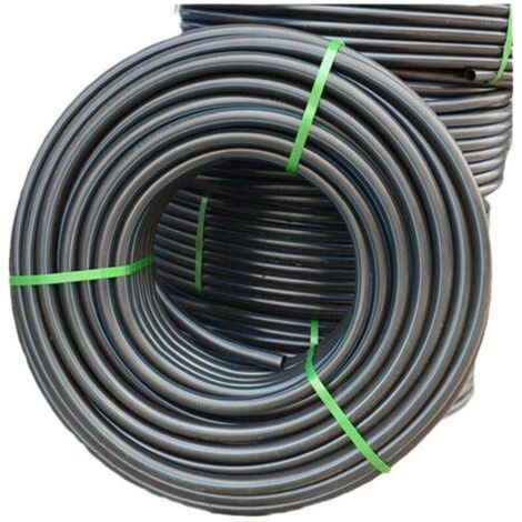 Tuyau d'irrigation goutte à goutte de 25 mètres, polyéthylène 16 mm x 1,2 mm, tuyau d'irrigation noir. (1/3)