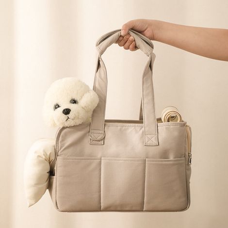 Sac de transport pour petits chiens avec harnais souple et pliable lavable et respirant pour animaux jusqu'à 6,8 kg (1/5)