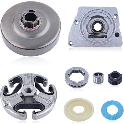 Embrayage Tambour Pompe à huile Engrenage à vis sans fin Rondelle de protection anti-poussière pour Husqvarna 268 272 66 61 Tronçonneuse 3/8 "-7T Roulement à aiguilles (1/5)