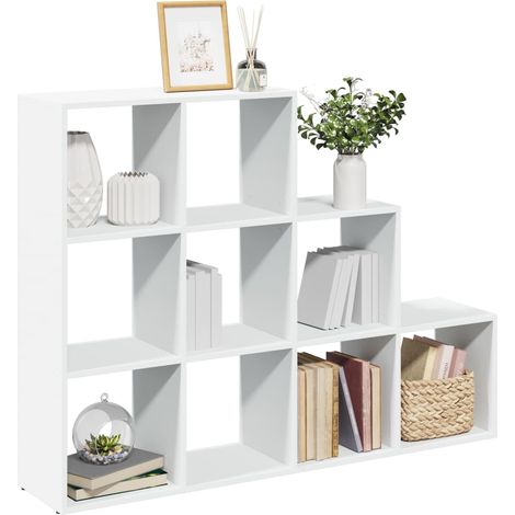 vidaXL Room Divider Bookcase 3-Tier White 137.5x29x103.5 cm Engineered Wood