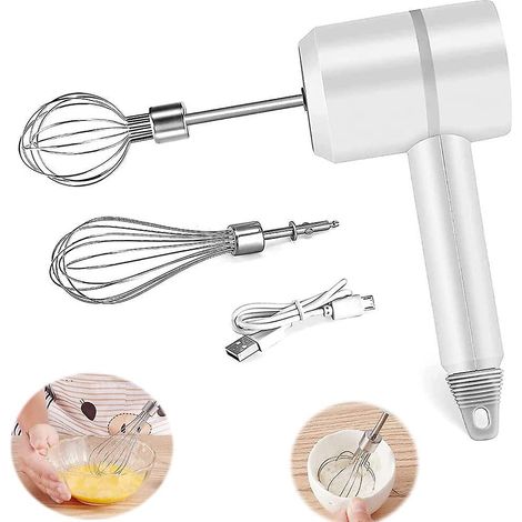 batteur Lectrique,sans Fil Mixeur Multifonctions 3 Vitesses Rechargeable Par Usb Avec 2 Fouets,batteur Electrique Portable Pour La Ptisserie-la Cr (1/4)