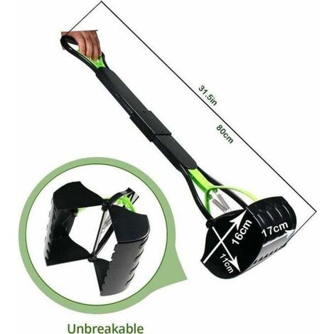 80 cm - Portable - Pelle à déjections canines - Pour chiens et chats - Avec levier facile à utiliser et ressort haute pression Pelles ramasse-crottes pour Chiens (1/4)