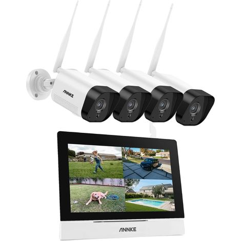 Kit di sicurezza, risoluzione HD 5MP, configurazione wireless, 4 telecamere, nessuna scheda TF, nessun alimentatore. (1/2)