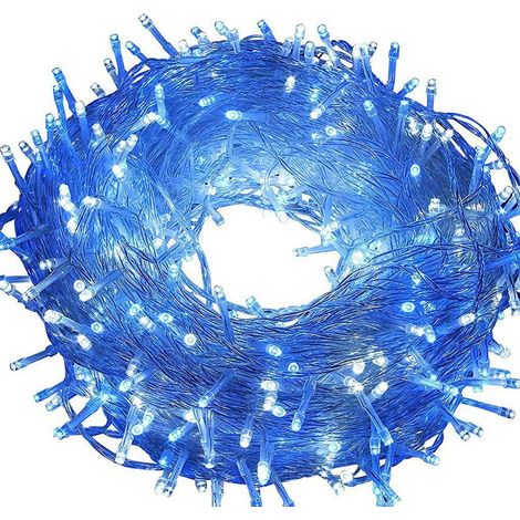 Noël Guirlande Lumineuse LED, 100M 600 LED Guirlande de Sapin de Noël Décorative Lumières de Noël USB pour le Jardin (Bleu) (1/5)