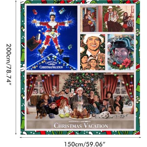 Couverture de Noël 150 x 200 cm en flanelle douce, chaude et confortable, idéale pour canapé, lit, chambre d'enfant ou salon. Cadeau parfait.