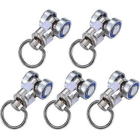 Lot de 5 poulies métalliques pour rails de rideaux - Accessoires pour rideaux d'intérieur (1/4)