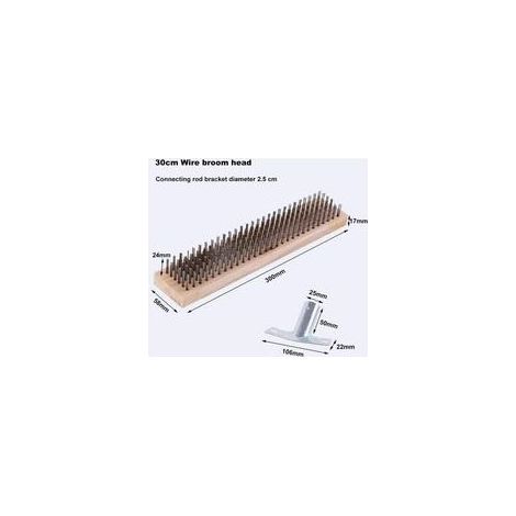Stahlborstenbesen, 30 cm mit Metallstielhalterung – Ø 28 cm – Bürstenkopf – Korpus aus hochwertigem Buchenholz (1/3)