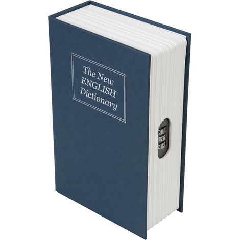 Silverline – Coffre-fort en métal format livre – Cachette trompe l'œil discrète – Combinaison reprogrammable 3 chiffres – Dimensions 180x115x55mm (1/5)