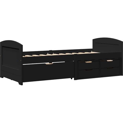 Maison Exclusive - Dormeuse con 5 Cassetti senza Materasso Nero 90x200 cm IRUN (1/5)