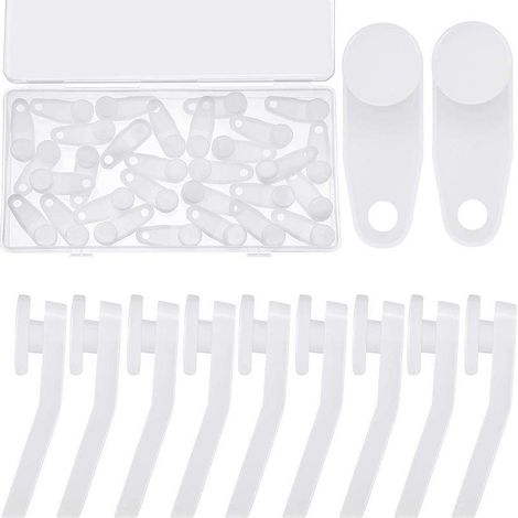 30 crochets de poulie pour tringle à rideaux, poulies silencieuses nano en plastique, accessoires à roulement à billes, accessoires de rideaux faciles à remplacer