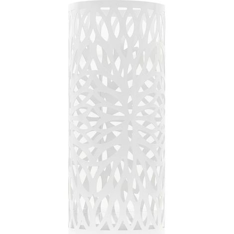 vidaXL Paragüero diseño de hojas acero blanco (1/2)